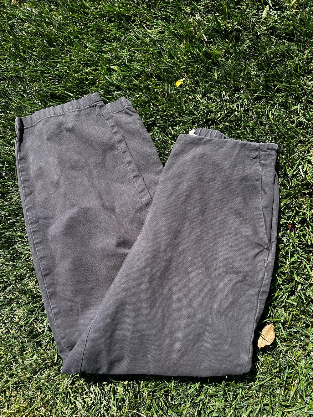 Eileen Fisher Organic Cotton Barrel Lantern Leg Arch Pants Charcoal Gray S